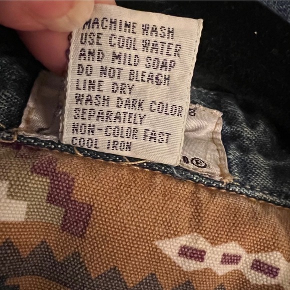 PACO Vintage 90's Jeans Denim Shirt Western Aztec LinedMens Medium - Picture 10 of 10